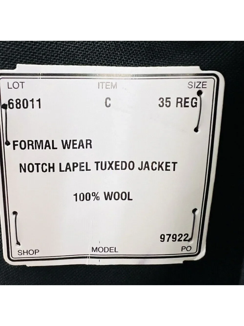 NWT Jos A Bank Black 100% Wool & Satin Trim Tuxedo Jacket Retail $475 ~ Mens 35R